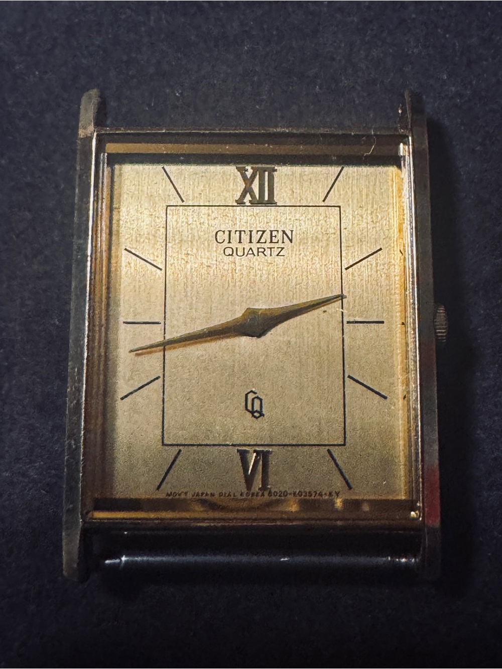 Citizen Gold Tone Rectangular Dress Watch Dial